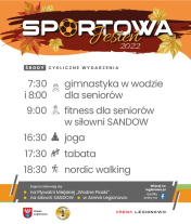 Grafika informująca o zajęciach w ramach Sportowej Jesieni