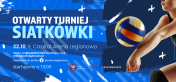 Grafika promująca Otwarty Turniej Siatkówki 2022 w Legionowie
