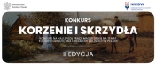 Grafika promująca konkurs 'Korzenie i Skrzydła' na najlepszą pracę magisterską o tematyce kultury i dziedzictwa