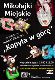 Plakat promujący spektakl musicalowy - Kopyta w górę