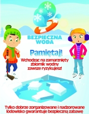 Grafika promująca akcję uważania na lodzie