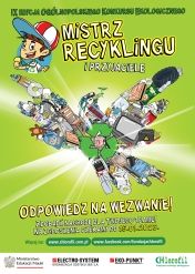 Plakat promujący konkurs 'Mistrz recyklingu i przyjaciele'