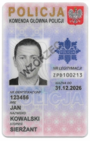Wzór nowej legitymacji służbowej policjantów