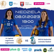 Grafika promująca mecz Legionovia - Radomka