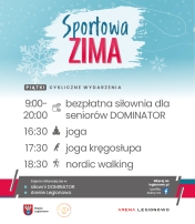 Grafika informująca o zajęciach w ramach Sportowej Zimy