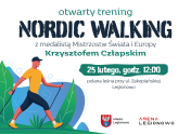 Plakat promujący Otwarty Trening Nordic Walking