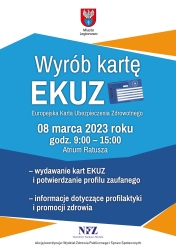 Informacja o wyrabianiu karty EKUZ 8 marca w legionowskim ratuszu
