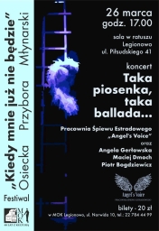 Plakat promujący koncert 'Taka piosenka, taka ballada'