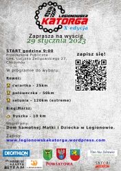 Plakat promujący wydarzenie - Legionowska Katorga Zima 2023
