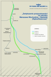 Grafika przedstawiająca dwa warianty korytarzy linii kolejowej