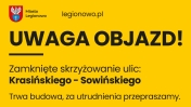 Grafika z napisem - Uwaga objazd!