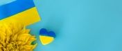 serce w barwach flagi Ukrainy