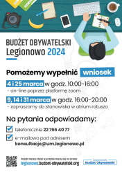 Grafika promująca spotkania w ramach budżetu obywatelskiego