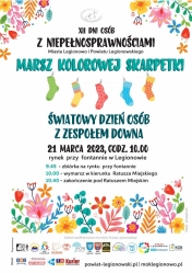 Plakat promujący Marsz kolorowej skarpetki 2023