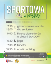 Grafika informująca o zajęciach w ramach Sportowej Wiosny