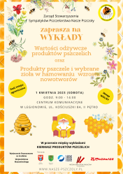 Plakat promujący wykłady Stowarzyszenia Nasze Pszczoły