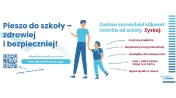 Grafika promująca projekt ulica szkolna: Pieszo do szkoły - zdrowiej i bezpieczniej