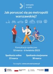 Plakat promujący konsultacje ws. mobilności