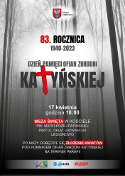 Plakat informujący o 83. Rocznicy Zbrodni Katyńskiej 1940-2023
