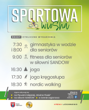 Grafika informująca o zajęciach w ramach Sportowej Wiosny