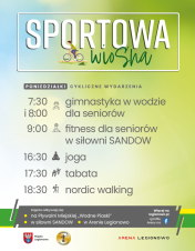 Grafika informująca o zajęciach w ramach Sportowej Wiosny