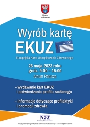 Plakat promujący wyrabianie karty EKUZ
