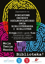 Plakat promujący Ogólnopolski Dzień Bibliotekarza i Bibliotek