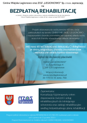 Fragment plakatu informującego o programie rehabilitacyjnym dla mieszkańców Legionowa