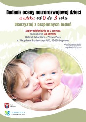Fragment plakatu informującego o badaniach dzieci