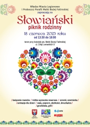 Plakat informujący o Rodzinnym Pikniku Słowiańskim