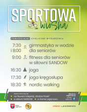 Grafika informująca o zajęciach w ramach Sportowej Wiosny
