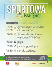 Grafika informująca o zajęciach w ramach Sportowej Wiosny