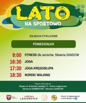 zdjęcie z wakacyjnym harmonogramem Arena Legionowo