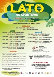 plakat z harmonogramem lato na sportowo