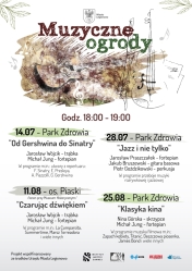 plakat Muzyczne ogrody z harmonogramem