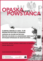 Plakat w biało-czerwonych barwach - projekt 'Opaska na ramię powstańca AK'