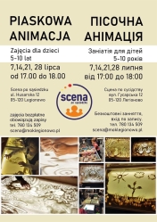 Plakat informacyjny o warsztatach dla dzieci 