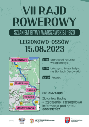 Plakat promujący VII Rajd Rowerowy Legionowo - Ossów