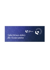 Plakat konkurs Serwisu Samorządowego PAP „Biznes Dobry dla Gminy”
