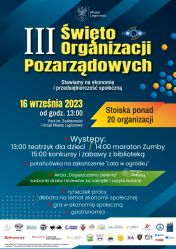 Plakat promujący Święto Organizacji Pozarządowych 2023