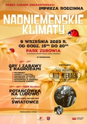 plakat inforumujący o pikniku rodzinnym Nadniemeńskie klimaty