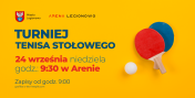 Grafika promująca Turniej Tenisa Stołowego w Legionowie