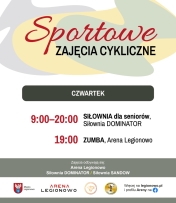 Grafika informująca o zajęciach w ramach Sportowe zajęcia cykliczne