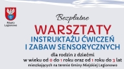 Grafika informująca o warsztatach  sensorycznych.