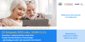 Grafika informująca o bezpłatnym webinarze dla seniorów.