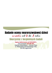 Grafika informująca o możliwości zapisania się na bezpłatne badania.