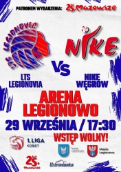 Plakat informujący o meczu siatkówki.
