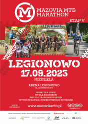 Plakat informujący o wyścigu rowerowym Mazovia MTB