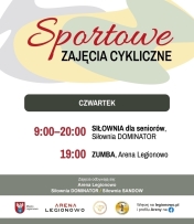 Grafika informująca o zajęciach w ramach Sportowe zajęcia cykliczne