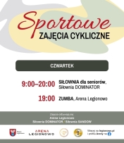 Grafika informująca o zajęciach w ramach Sportowe zajęcia cykliczne